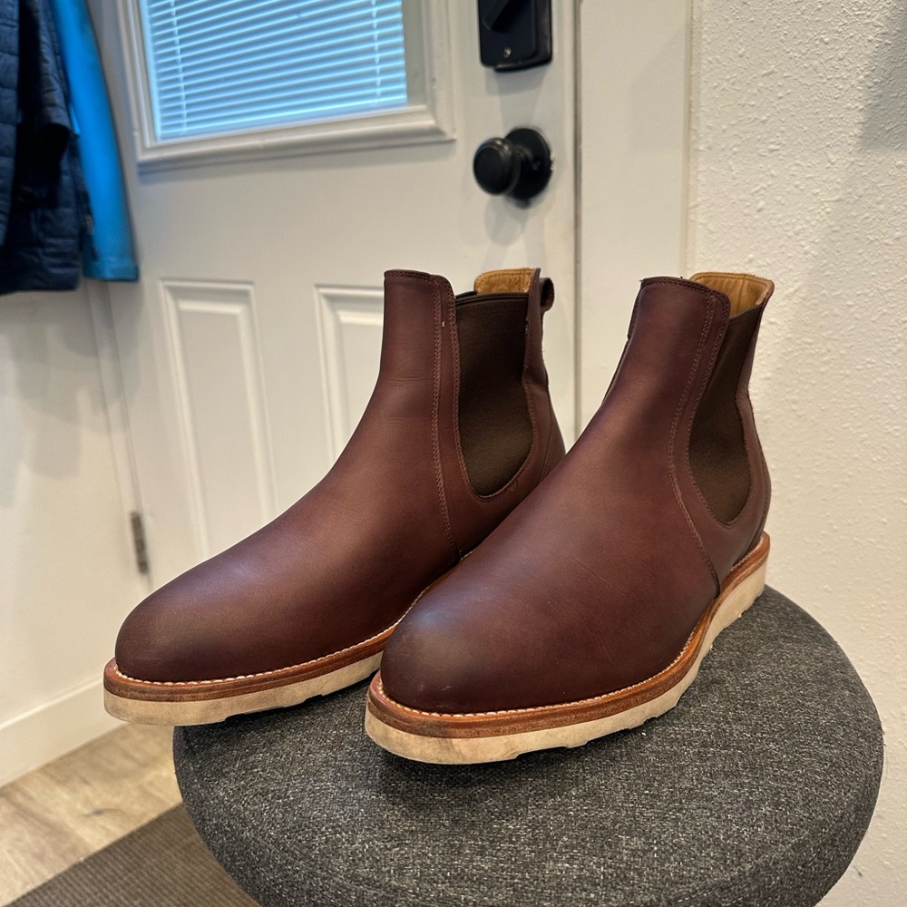 Tecovas “The Luke” Dark Brown Leather Chelsea Boots Vibram Sole